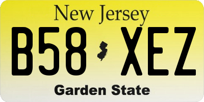 NJ license plate B58XEZ