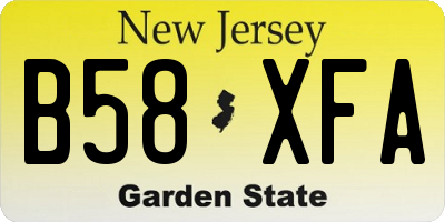 NJ license plate B58XFA