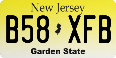 NJ license plate B58XFB