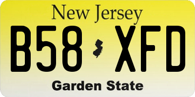 NJ license plate B58XFD