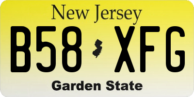 NJ license plate B58XFG