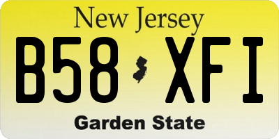 NJ license plate B58XFI