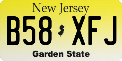 NJ license plate B58XFJ