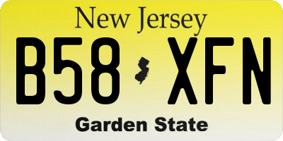 NJ license plate B58XFN
