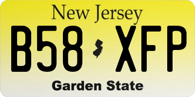 NJ license plate B58XFP
