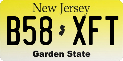 NJ license plate B58XFT