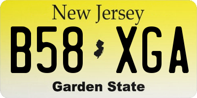 NJ license plate B58XGA