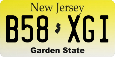 NJ license plate B58XGI