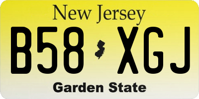 NJ license plate B58XGJ