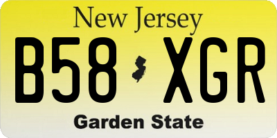 NJ license plate B58XGR