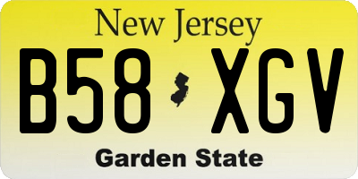 NJ license plate B58XGV