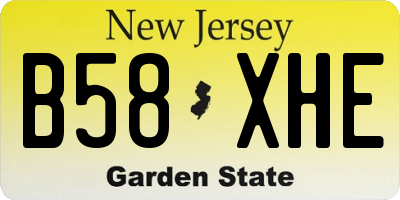 NJ license plate B58XHE