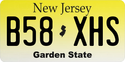 NJ license plate B58XHS