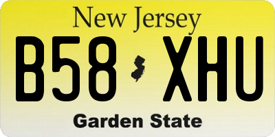 NJ license plate B58XHU