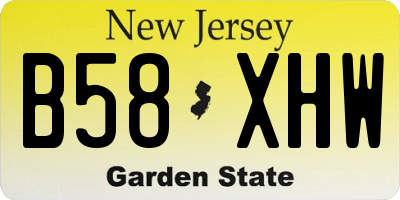 NJ license plate B58XHW