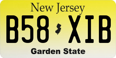 NJ license plate B58XIB