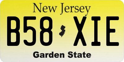 NJ license plate B58XIE