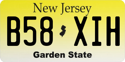 NJ license plate B58XIH