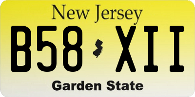 NJ license plate B58XII