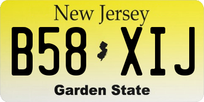 NJ license plate B58XIJ