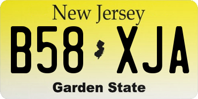NJ license plate B58XJA