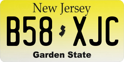 NJ license plate B58XJC