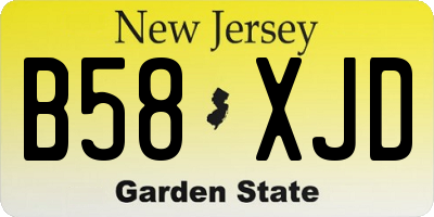 NJ license plate B58XJD
