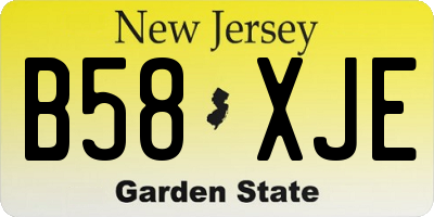 NJ license plate B58XJE