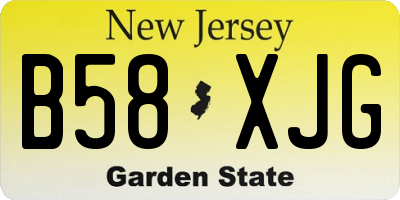 NJ license plate B58XJG