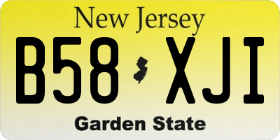 NJ license plate B58XJI