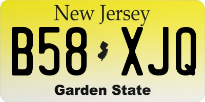 NJ license plate B58XJQ