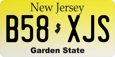 NJ license plate B58XJS