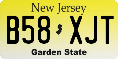 NJ license plate B58XJT