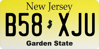 NJ license plate B58XJU