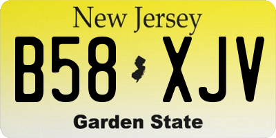 NJ license plate B58XJV