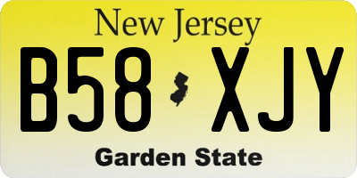 NJ license plate B58XJY