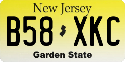 NJ license plate B58XKC
