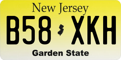 NJ license plate B58XKH