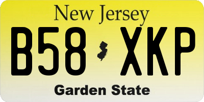NJ license plate B58XKP