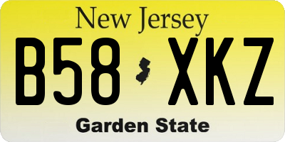 NJ license plate B58XKZ