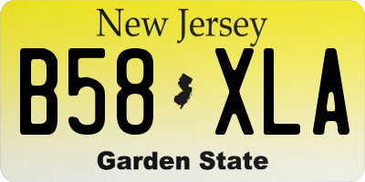 NJ license plate B58XLA