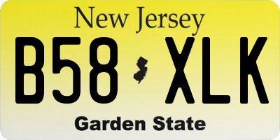 NJ license plate B58XLK