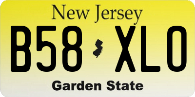 NJ license plate B58XLO