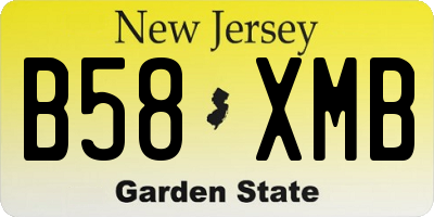 NJ license plate B58XMB