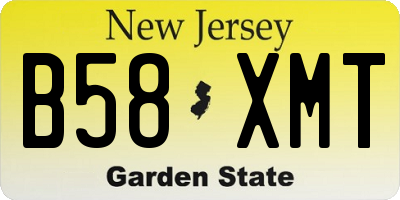 NJ license plate B58XMT