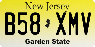 NJ license plate B58XMV