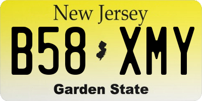 NJ license plate B58XMY