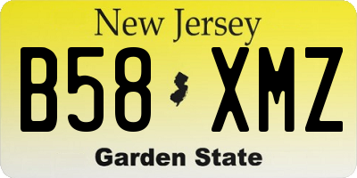 NJ license plate B58XMZ