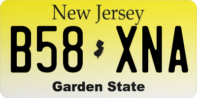 NJ license plate B58XNA