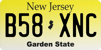 NJ license plate B58XNC